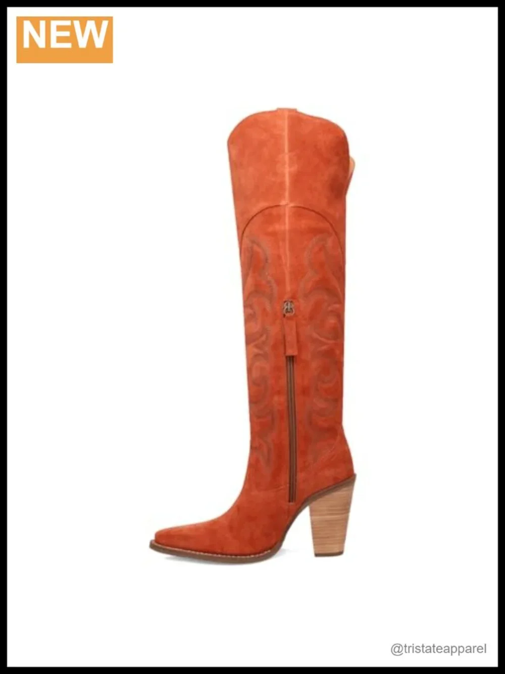Dingo Primadonna Suede Embroidered Snip Toe Knee High Boots Western Stitching